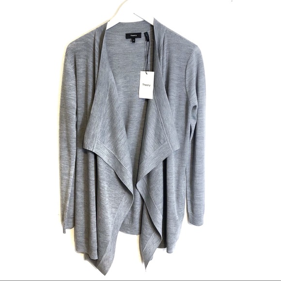 NWT Theory 100% Wool Open Front Winxie F Cardigan - Picture 3 of 4